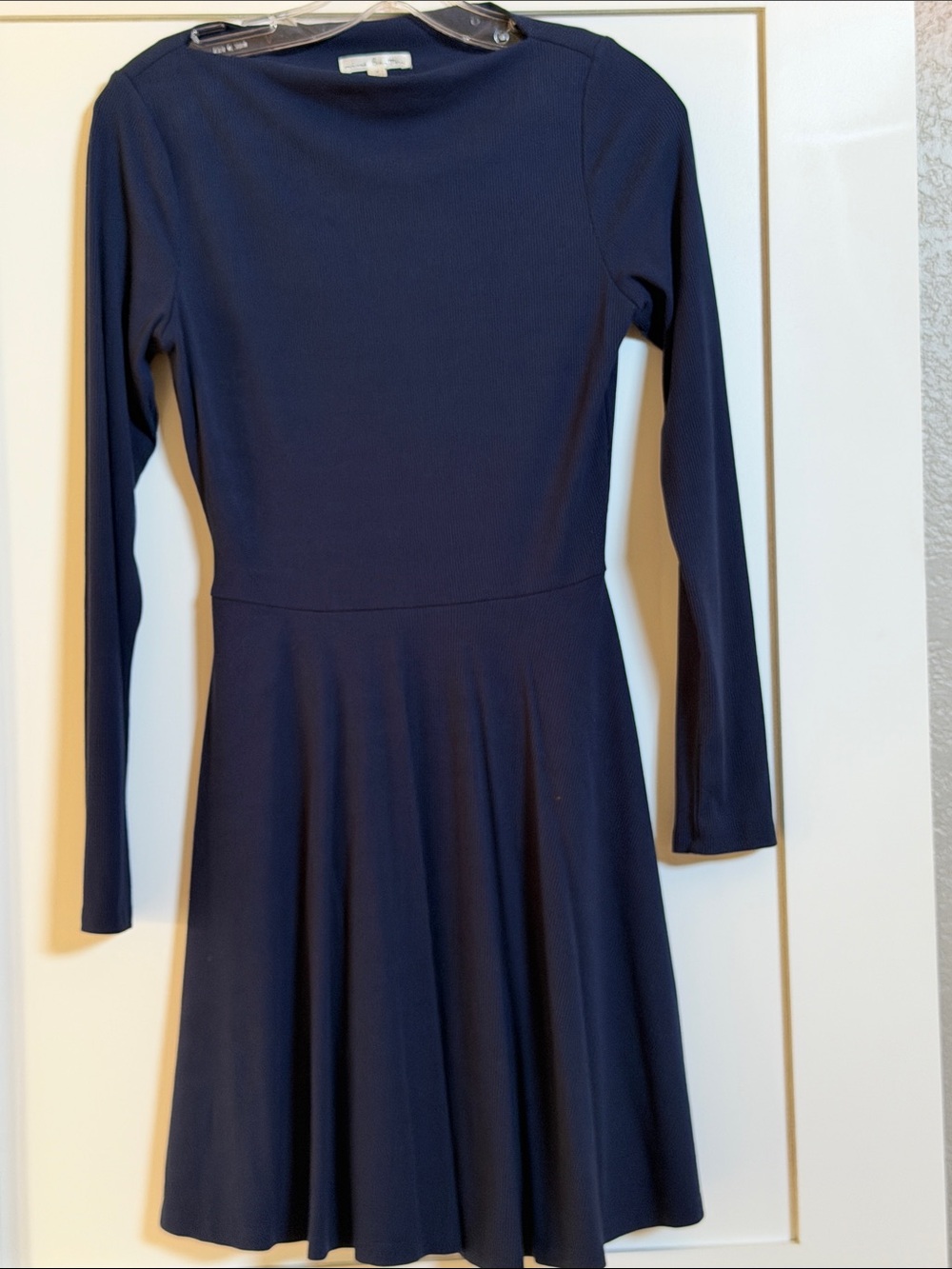 nine britton Navy Long-Sleeve Fit & Flare Dress
